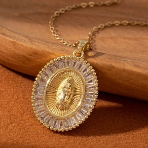 Collar con Colgante de Bambú y Circones, Estilo Retro Elegante, Cadena de Cobre, Joyería Cristiana Deportiva para Mujer - Product Image 3