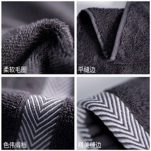 Ensemble de serviettes cadeau en pur coton, blanc et gris foncé à carreaux, 35x35, 35x75, 70x140, ensemble de serviettes de bain pour cadeau - Product Image 4