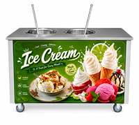 Machine à glace turque à double système indépendant, contrôle intelligent commercial, pour la fabrication de dondurma