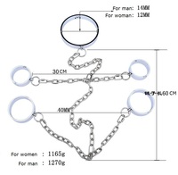Ensemble de bondage SM en acier inoxydable avec menottes, attaches de cheville, collier de cou, jouets sexuels pour jeux de rôle BDSM et jeux de domination