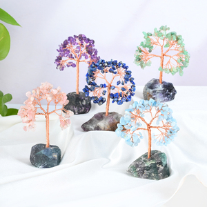 Wholesale Natural Healing Crystal Gemstones Fluorite Stone Base Crystal Money <b>Tree</b> for Home Decoration - Product Image 1
