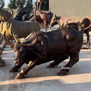 Estatua de Toro de Bronce Grabada en 3D de 2m para Decoración de Exteriores Estilo Wall Street y Plazas Comerciales - Product Image 6