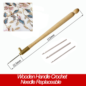 Crochet à tambour en bois avec 3 aiguilles, kit d'outils de couture pour broderie et perlage, pour loisirs créatifs DIY - Product Image 5