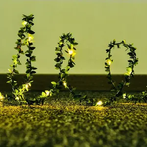 Leaf Garland Kranz mit Fee Lichter Batterie Betrieben Warme Weiße LED-String Lichter für Schlafzimmer Decor oder Weihnachten Dekoration