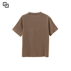 T-shirt Casual da <span class=keywords><strong>uomo</strong></span> a <span class=keywords><strong>maniche</strong></span> <span class=keywords><strong>corte</strong></span> in cotone solido di canapa Top <span class=keywords><strong>pigiama</strong></span> - Product Image 2