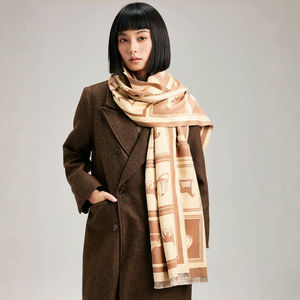卸売 新作 冬物 暖か 185×65CM 両面 スカーフ ファッション 馬柄 カシミア スカーフ パシュミナ ショール ストール レディース - Product Image 2