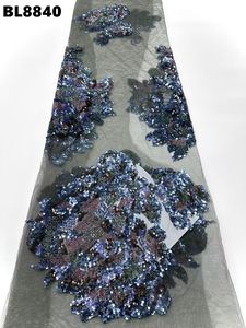 Dentelle de luxe à sequins et perles lourdes, fabriquée à la main en tissu haute <span class=keywords><strong>couture</strong></span>, édition limitée, pour robes de soirée haut de gamme sur mesure - Product Image 6
