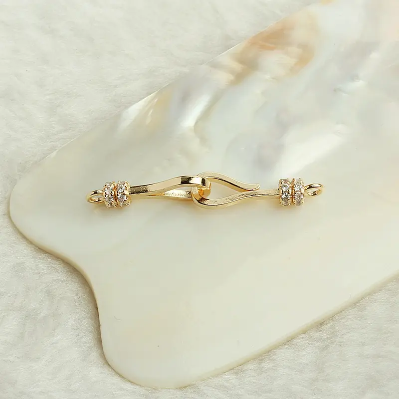 2405 tenglong 14k bag Gold color preservation Zircon 8-character diy handmade jewelry accessories bracelet end conne