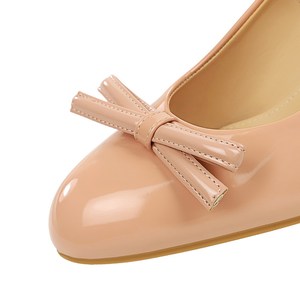 8868-H125 <span class=keywords><strong>Chaussures</strong></span> élégantes à talon compensé en cuir verni, style européen et américain, sexy, à bride unique et nœud, bout rond, pour l'été - Product Image 5