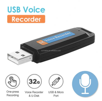 Enregistreur vocal USB MINI 32G Enregistreur sonore portable Batterie au lithium intégrée Mini stylo vocal Mini enregistreur audio numérique USB