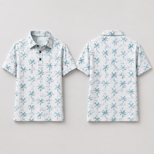 Polo de Golf Personalizado Premium para Hombre con Diseño de Palmeras, Ropa de Resort de Marca Privada con Tecnología de Absorción de Humedad, OEM - Product Image 4