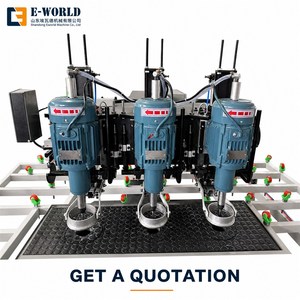 Machine de perçage de verre à trois têtes E-WORLD Auto, épaisseur 3-25 mm, haute précision, construction en acier, 380 V, usage industriel - Product Image 4