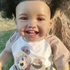 Muñeca de Silicona Realista de Recién Nacido Negra, Modelo Económico, Juguete de Moda DIY, Parece un Bebé de Verdad - Product Image 3