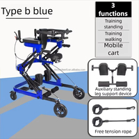Déambulateur pliant en acier au carbone pour la rééducation post-AVC et l'entraînement à la marche pour personnes handicapées