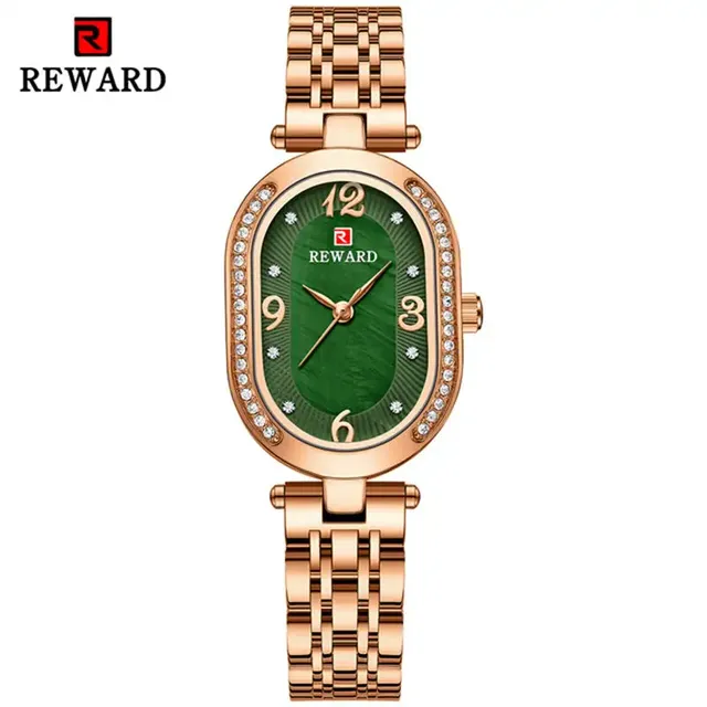 REWARD 21058 New Women Wristwatch Fashion Luxury Quartz Wrist Watches Stainless Steel Strap Gift for Girl Wife Mother Friends