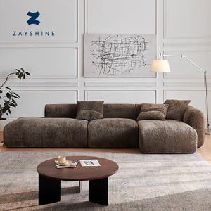 ชุดโซฟาห้องนั่งเล่น EU Zayshine สไตล์ฝรั่งเศสย้อนยุค รุ่นช็อกโกแลต แบบโมดูลาร์ 3 ที่นั่ง รูปตัว L สำหรับอพาร์ทเมนต์ วิลล่า พักผ่อน วางมุมพื้น - Product Image 1