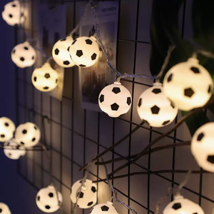Guirlandes lumineuses LED en forme de ballon de football, lumières féériques, rechargeables, fonctionnant sur batterie, USB, étanches IP44, décoration de Noël pour la maison - Product Image 2