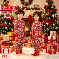 Pyjama Combinaison Bébé Fille à Manches Longues et Fermeture Éclair, Thème Nœud Rouge, 95% Viscose de Bambou 5% Spandex 230gsm, Vente en Gros Personnalisée