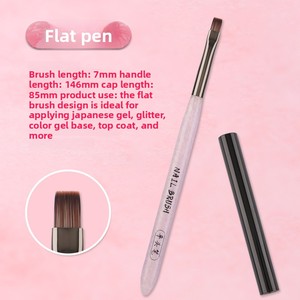Ensemble de 8 pinceaux à ongles en acrylique, pointes plates, carrées et rondes pour la peinture au gel, le dessin de fleurs et de lignes - Product Image 6