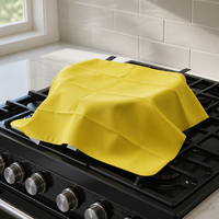 Couverture anti-feu portable jaune 1M*1M pour le camping et la maison, protection d'urgence contre les incendies domestiques, la cuisine et les feux de camp
