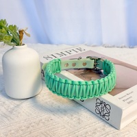 Collier pour chien tressé à la main, durable, doux, respectueux de la peau, accessoires de promenade pour animaux de compagnie, recyclé, luxueux, imprimé, rembourré