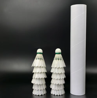 Volant de badminton hybride sport en plumes d'oie, double couche, base en liège, T-4 Grade B, haute stabilité, entraînement, OEM/ODM, personnalisé, durable