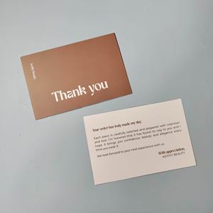 Tarjeta de agradecimiento personalizada de lujo, a todo color, con impresión a doble cara, tarjetas de inserción para paquetes de pequeñas empresas, para tiendas en línea - Product Image 1