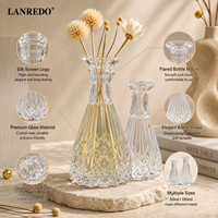 Bouteille diffuseur de parfum en verre de luxe unique 50ml 150ml, col évasé, vide, avec bâtonnets diffuseurs