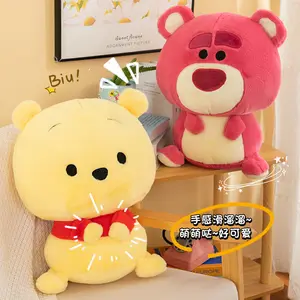 Disneyed Animation Plush Doll Poohs Bear Strawberry Bear Plush Toys Cute Plush Animal Doll Throw Pillow Toy Kids Gift