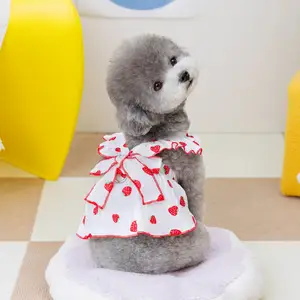 Strawberry Printing Sweet Pet Clothes Dog Dress Puppy Skirt