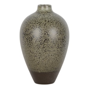 Vaso in Ceramica Rustica Texturizzata, Profilo Arrotondato Maculato, Decorazione per Casa, Soggiorno, Vaso Classico per Fiori - Product Image 1