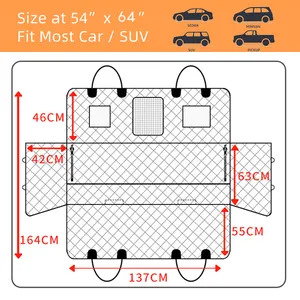 Backseat Large Dog Hammock For Car Seat Protector For SUV Truck With Side Flap Pockets Mesh Window