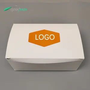 Goodmox新しいCpetテイクアウトペーパーランチボックス、カスタマイズ可能なロゴ付き使い捨て環境保護食品包装ボックス