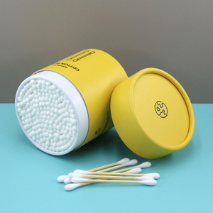 200 pièces de cotons-tiges en papier emballés dans une boîte personnalisée avec logo, fabriqués en usine, cotons-tiges écologiques en bambou pur, 200 pièces dans une boîte en papier - Product Image 1