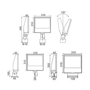 Puce carrée d'inondation extérieure étanche IP65 30W/40W Mini LED pour l'éclairage paysager de piliers de toits de murs de façade de bâtiment - Product Image 3