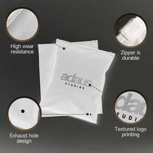 Tùy Chỉnh Frosted <span class=keywords><strong>Zip</strong></span> Khóa Nhựa Bao Bì Thể Thao Quần Áo In Ấn Logo T-Shirt Bao Bì Túi - Product Image 2