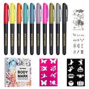 Lot de 10 pochoirs pour enfants et adultes Marqueurs de tatouage temporaires pour marqueurs d'art de la peau - Product Image 2