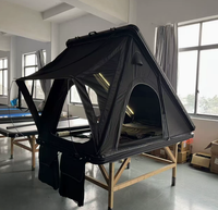 Tente de toit de voiture pour camping en plein air, imperméable, quatre saisons, à ouverture rapide, en forme de A triangulaire, en alliage d'aluminium, avec toit rigide