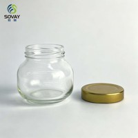 Pot de conserve rond à profil bas de 180 ml, récipient vide à couvercle vissé pour mini-produits marinés, rangement domestique de bureau