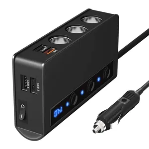 SLW002 180W 4 USB Car Charger <b>Socket</b> QC3.0 Fast Charge <b>12V</b>/24V Splitter Outlet Adapter - Product Image 1