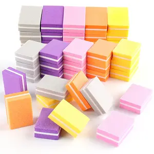 Fabrikant Salon Tool Mini Buffer Voor Nagels Kleurrijke 100/180 Dubbelzijdige Vierkante Nagel Spons Buffer