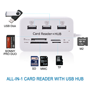 Lector de Tarjetas Portátil Todo en Uno, Mini Hub USB 2.0 de Alta Velocidad, Divisor USB Múltiple 2.0 para SD, MMC, M2, <span class=keywords><strong>MS</strong></span> <span class=keywords><strong>Pro</strong></span> <span class=keywords><strong>Duo</strong></span> - Product Image 6