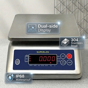 SUPER-SS Waterproof Bench <strong>Scale</strong> - 304 Stainless Steel, Dual Display For Wet Markets &amp; Food Processing - Product Image 1