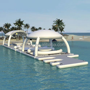 Desain baru luar ruangan mengambang tiup Platform kolam laut dengan tenda air berkemah - Product Image 4