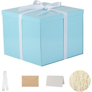 <b>Large</b> <b>gift</b> <b>box</b> with lid, blue <b>gift</b> <b>box</b>, customizable <b>gift</b> packaging for birthdays, Valentine's Day, Christmas, anniversaries - Product Image 1