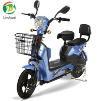 Vélo électrique 48V 500W avec moteur arrière sans balais à 3 vitesses, batterie au lithium, cadre en acier, écran LED, double suspension pour usage urbain