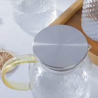 Grand pot à lait en verre borosilicaté Carafe à boisson Verseur en verre avec couvercle