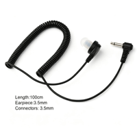 Casque intra-auriculaire incurvé 3,5 mm avec microphone à main, suppression du bruit, étanche, pour talkie-walkie et lecteurs MP3/MP4