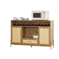 Meuble de rangement polyvalent minimaliste en MDF, buffet, meuble bar à café avec tiroir et porte-bouteilles pour salon et cuisine