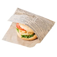 Emballages en papier pour beignets moelleux personnalisés, résistants à la graisse, à double ouverture, sacs à collation, porte-beignets, sac en papier triangulaire pour croissants